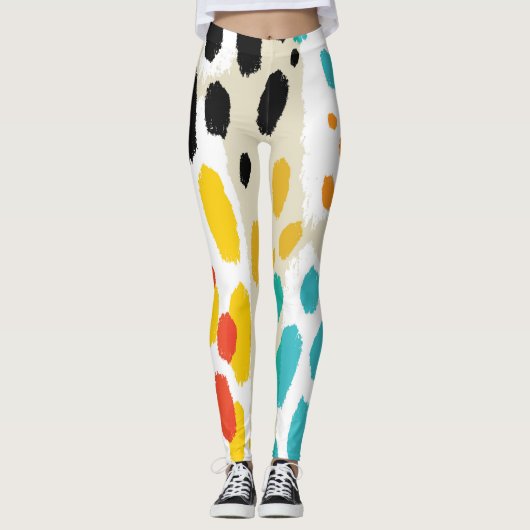 Dierenprint  naadloos patroon leggings (Voorkant)