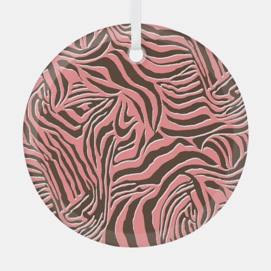 Dierenprint, naadloos zebrapatroon. glas ornament (Voorkant)