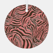 Dierenprint, naadloos zebrapatroon. glas ornament (Achterkant)