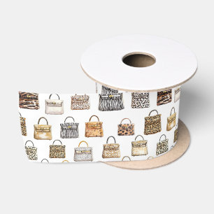 Dierenprint Ontwerper Handtas Modepatroon Satijnen Lint