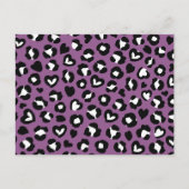 Dierenprint, Paarse luipaard, Cheetah Spots, Hart Briefkaart (Voorkant)