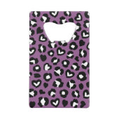 Dierenprint, Paarse luipaard, Cheetah Spots, Hart Creditkaart Flessenopener (Voorkant)