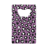 Dierenprint, Paarse luipaard, Cheetah Spots, Hart Creditkaart Flessenopener (Achterkant)