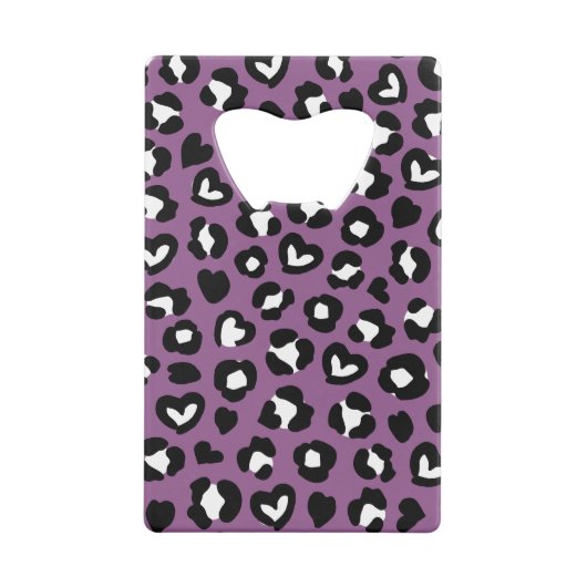 Dierenprint, Paarse luipaard, Cheetah Spots, Hart Creditkaart Flessenopener (Achterkant)