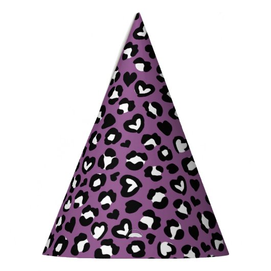 Dierenprint, Paarse luipaard, Cheetah Spots, Hart Feesthoedjes (Links)