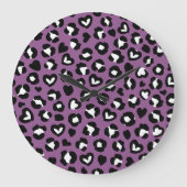 Dierenprint, Paarse luipaard, Cheetah Spots, Hart Grote Klok (Voorkant)