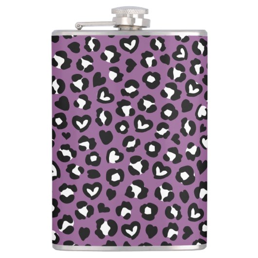 Dierenprint, Paarse luipaard, Cheetah Spots, Hart Heupfles (Voorkant)
