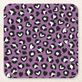 Dierenprint, Paarse luipaard, Cheetah Spots, Hart Kartonnen Onderzetters (Voorkant)
