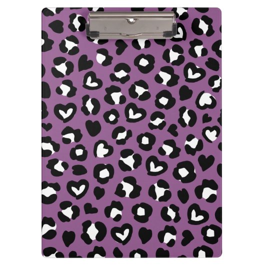 Dierenprint, Paarse luipaard, Cheetah Spots, Hart Klembord (Voorkant)