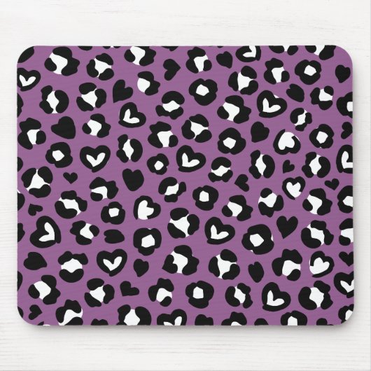 Dierenprint, Paarse luipaard, Cheetah Spots, Hart Muismat (Voorkant)
