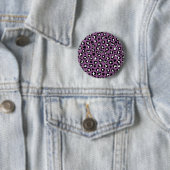Dierenprint, Paarse luipaard, Cheetah Spots, Hart Ronde Button 5,7 Cm (In situ)