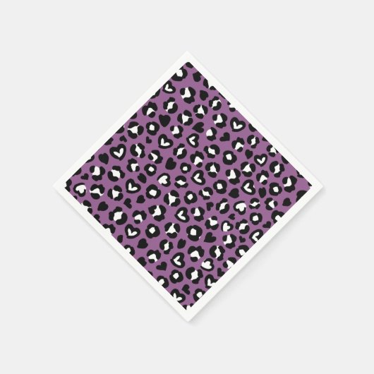 Dierenprint, Paarse luipaard, Cheetah Spots, Hart Servet (Hoek)