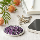 Dierenprint, Paarse luipaard, Cheetah Spots, Hart Sleutelhanger (Zijkant)