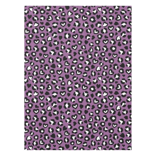 Dierenprint, Paarse luipaard, Cheetah Spots, Hart Tafelkleed (Voorkant)