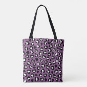 Dierenprint, Paarse luipaard, Cheetah Spots, Hart Tote Bag (Achterkant)
