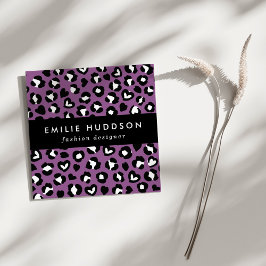 Dierenprint, Paarse luipaard, Cheetah Spots, Hart Vierkante Visitekaartje