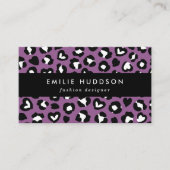 Dierenprint, Paarse luipaard, Cheetah Spots, Hart Visitekaartje (Voorkant)