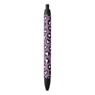 Dierenprint, Paarse luipaard, Cheetah Spots, Hart Zwarte Inkt Pen