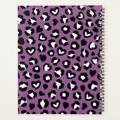 Dierenprint, Paarse luipaard, harten, Jouw naam Planner (Achterkant)