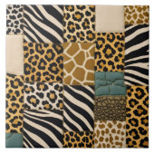 Dierenprint Patchwork Tegeltje (Voorkant)
