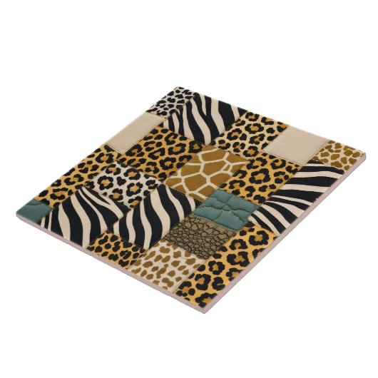 Dierenprint Patchwork Tegeltje (Zijkant)