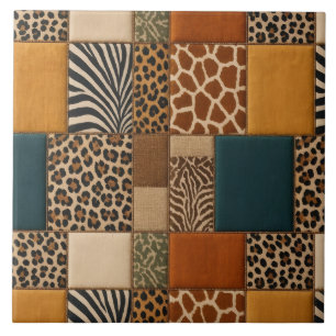 Dierenprint Patchwork Tegeltje