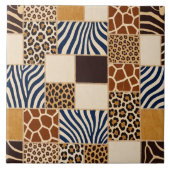 Dierenprint Patchwork Tegeltje (Voorkant)