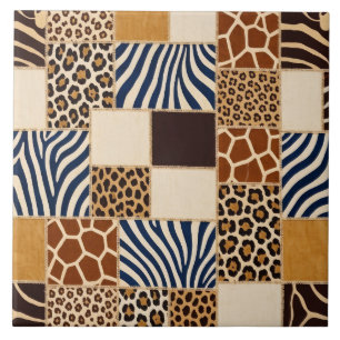 Dierenprint Patchwork Tegeltje