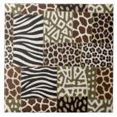 Dierenprint Patchwork Tegeltje (Voorkant)