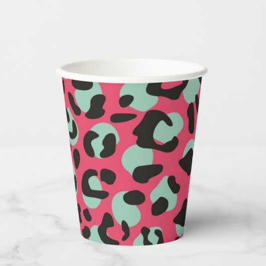 Dierenprint patroon papieren bekers (Voorkant)