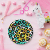 Dierenprint patroon papieren bordje (Feest)