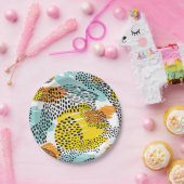 Dierenprint patroon papieren bordje (Feest)