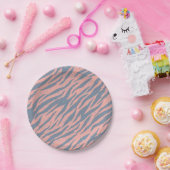 Dierenprint patroon papieren bordje (Feest)