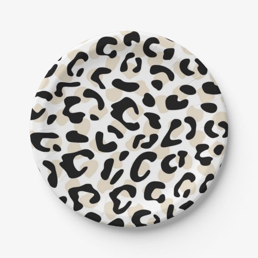 Dierenprint patroon papieren bordje (Voorkant)