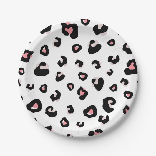 Dierenprint patroon papieren bordje (Voorkant)