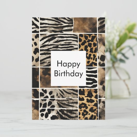 Dierenprint - Platte Kaart (Staand voorkant)