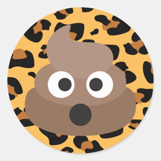 Dierenprint Pop Emoji-Stickers Ronde Sticker (Voorkant)