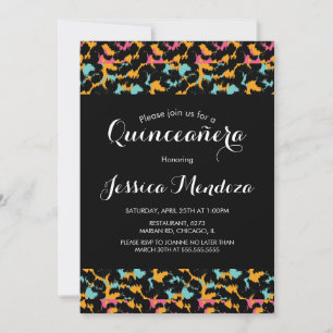 Dierenprint Quinceañera Sweet 16 uitnodiging