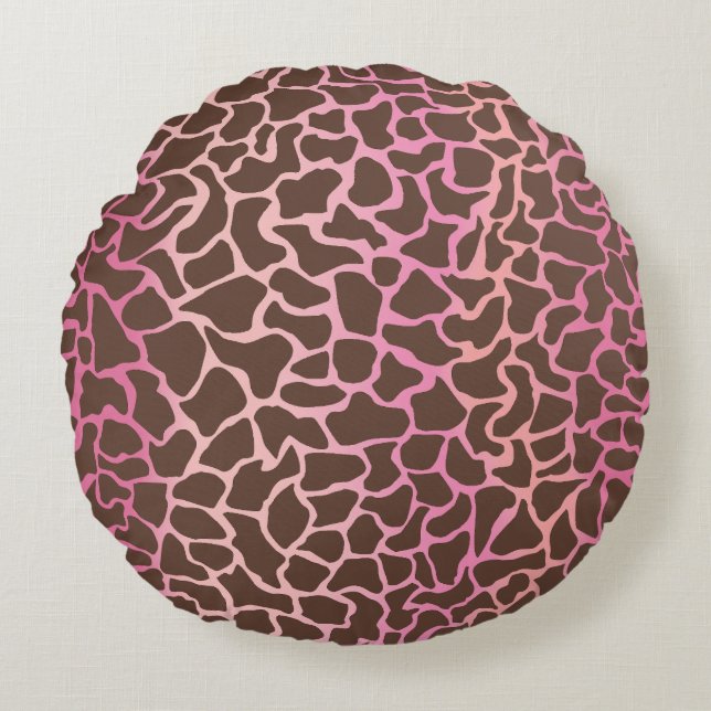 Dierenprint Rond Kussen (Voorkant)