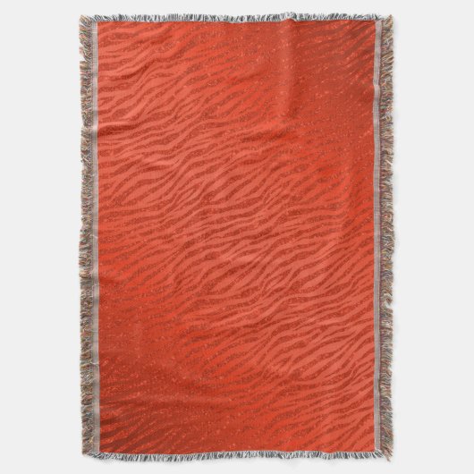 Dierenprint Rood Glitter Glam Deken (Voorkant Verticaal)