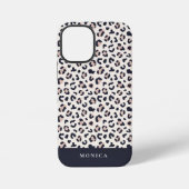 Dierenprint roze aangepaste naam iPhone hoesje (Achterkant)