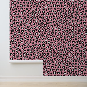 Dierenprint, roze luipaard, cheetah vlekken, harte behang