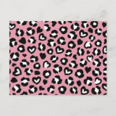 Dierenprint, roze luipaard, cheetah vlekken, harte briefkaart (Voorkant)