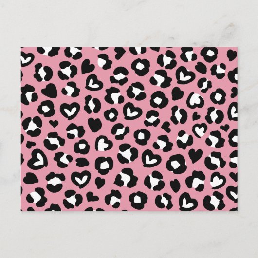 Dierenprint, roze luipaard, cheetah vlekken, harte briefkaart (Voorkant)