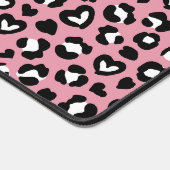 Dierenprint, roze luipaard, cheetah vlekken, harte bureaumat (Hoek)