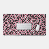 Dierenprint, roze luipaard, cheetah vlekken, harte bureaumat (Keyboard & Muis)
