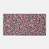 Dierenprint, roze luipaard, cheetah vlekken, harte bureaumat (Voorkant)