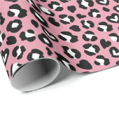 Dierenprint, roze luipaard, cheetah vlekken, harte cadeaupapier (Rol Hoek)