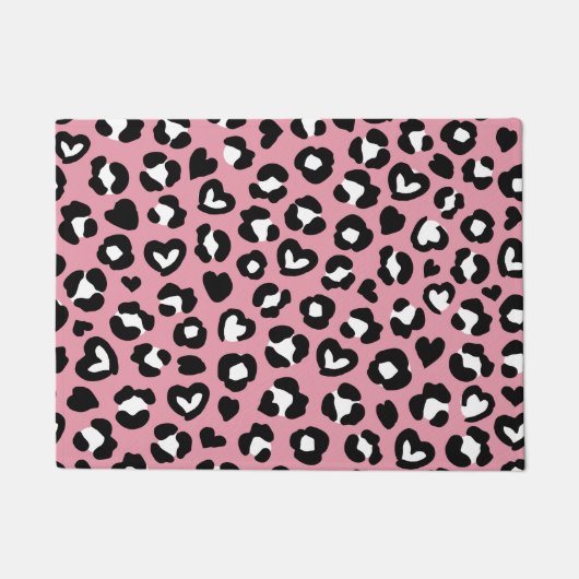 Dierenprint, roze luipaard, cheetah vlekken, harte deurmat (Voorkant)