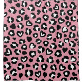 Dierenprint, roze luipaard, cheetah vlekken, harte douchegordijn (Voorkant)